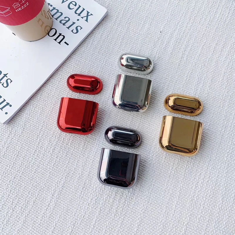 С гальваническим покрытием жесткий наушники чехол для Airpods противоударный сумка