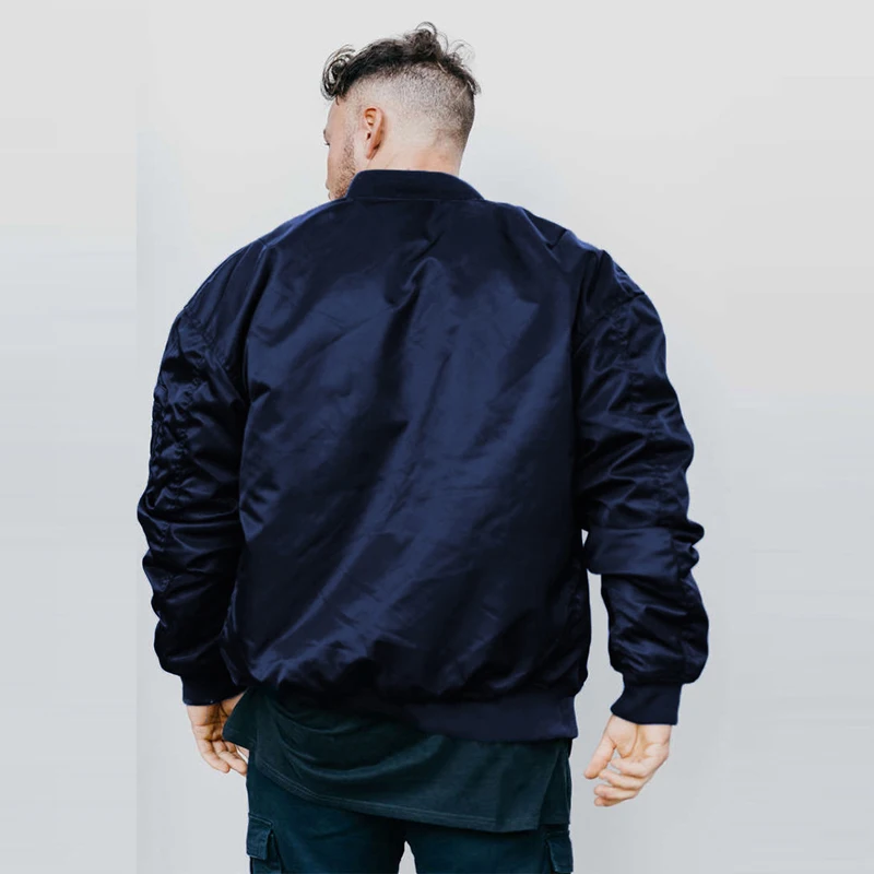 Мужская куртка бомбер с хлопковой подкладкой Повседневная Уличная на молнии в