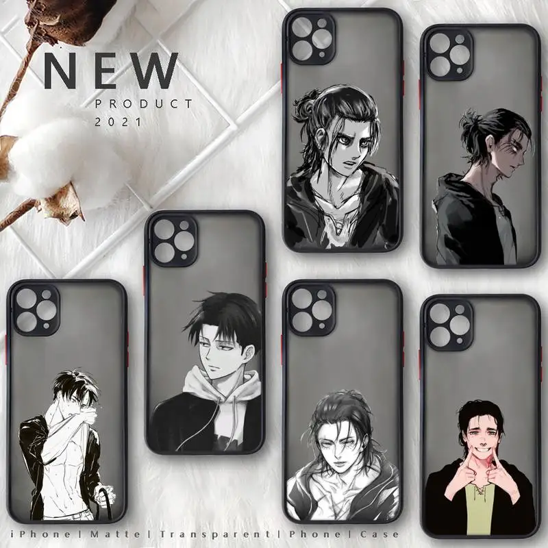 

Allen Attack On Titan Phone Case Matte Transparent for iphone 11 12 pro mini XS XR X max 7 8 plus soft TPU coque shell fundas