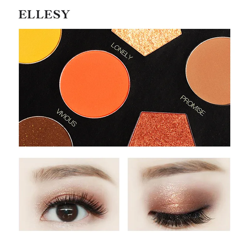 Брендовые матовые и мерцающие тени для век ELLESY палитра пигментированных теней