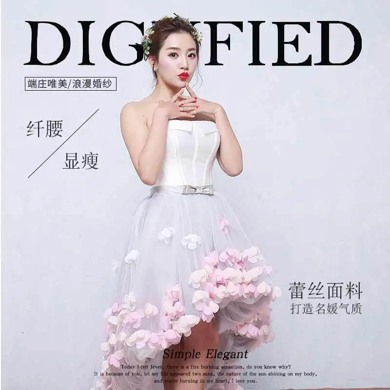 Женские вечерние платья 2018 ручной работы с лепестками белое платье