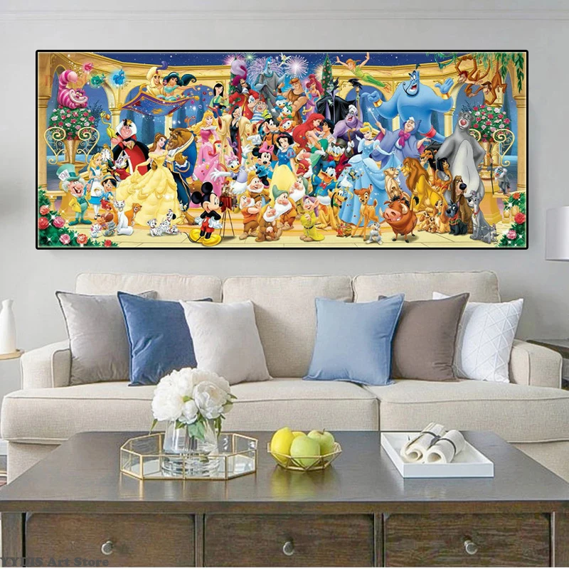 

Nordic Princess Cartoon Poster Disney Snow White Mickey Canvas Painting Prints Pictures Cuadros Kids Room Decoration Home Decor