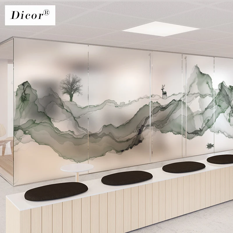 Креативная Акварельная живопись статическая пленка на окно витражное наклейка