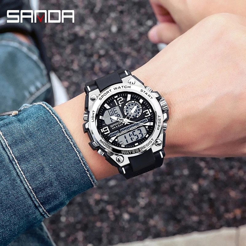 

SANDA Fashion Men's Sports Watch Top Luxury Military Quartz Watch Men's 50M Waterproof Men's Clock Relogio Masculino