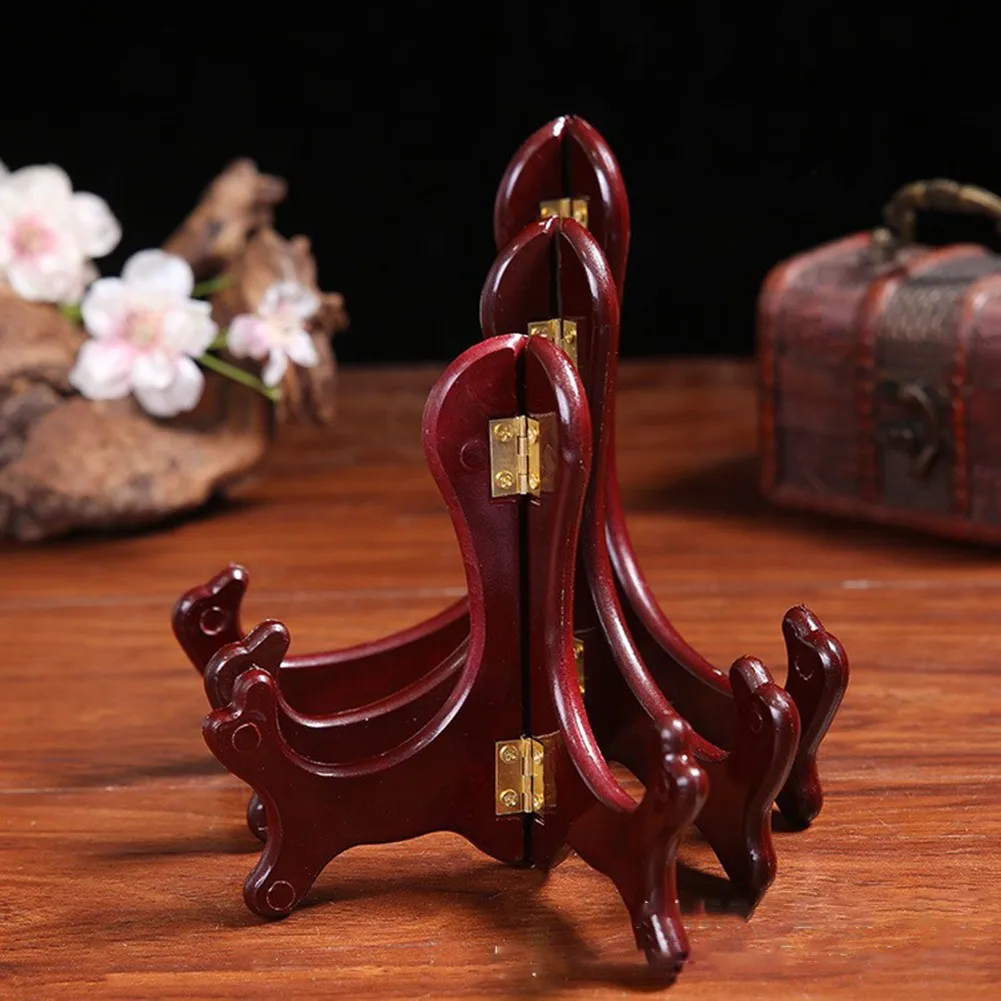 

Easel Wedding Table Photo Card Stand Plate Display Holder Home Home Decor Imitation Solid Wooden Porcelain Plate Stand