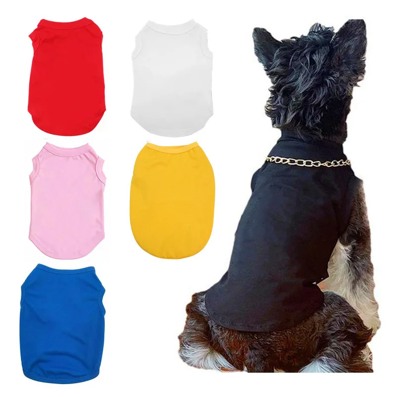 

Pure Cotton Pet Dog Vest Clothes, Spring Summer Medium Large Dogs Solid Color Sports T-shirt, Cat Shirt Loggo Custom Wholesale
