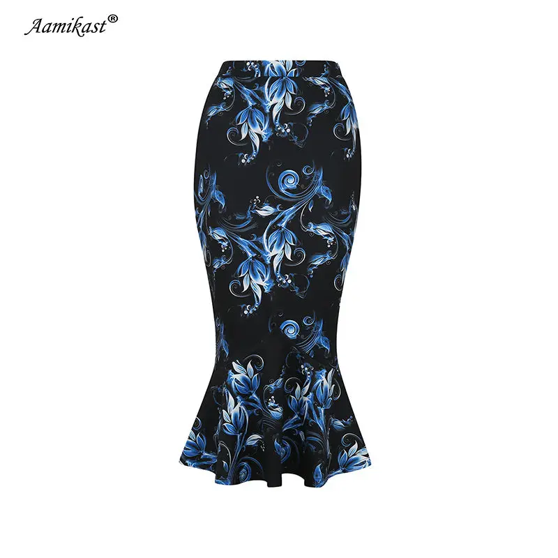 Юбка-годе женская с принтом Модная элегантная винтажная повседневная одежда для