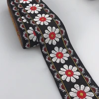 3yard hmong embroidery jacquard webbing ethnic floral totem lace trim 5cm dress collar ribbon woven tape thai boho textile tibet