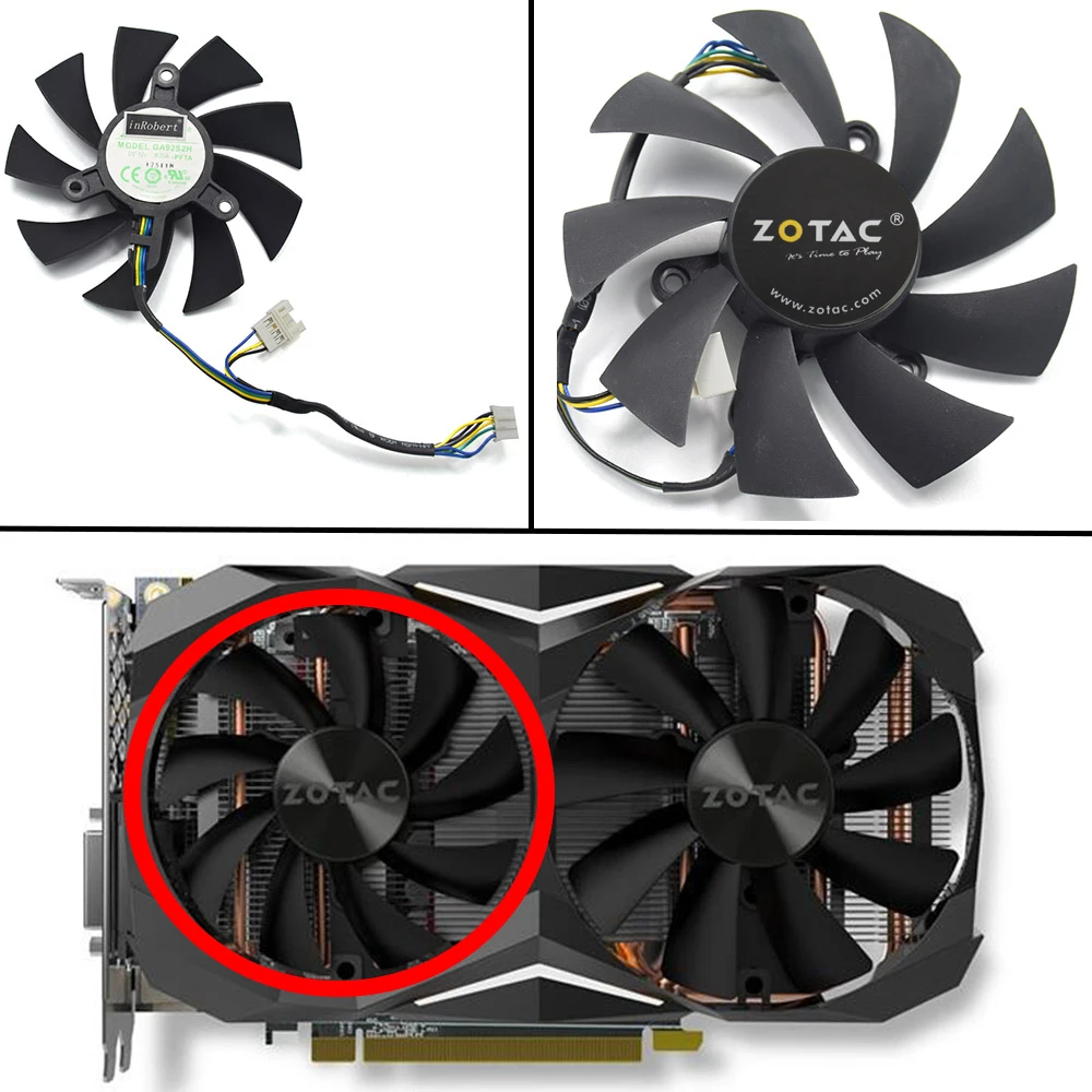 87mm fan 100 мм GAA8S2H GAA8S2U GTX1070TI мини 4-контактный кулер вентилятор для ZOTAC GeForce GTX 1080 GTX 1070 Ti Mini GTX 1060 AMP Edition 6 Гб карта - Цвет лезвия: 87mm fan