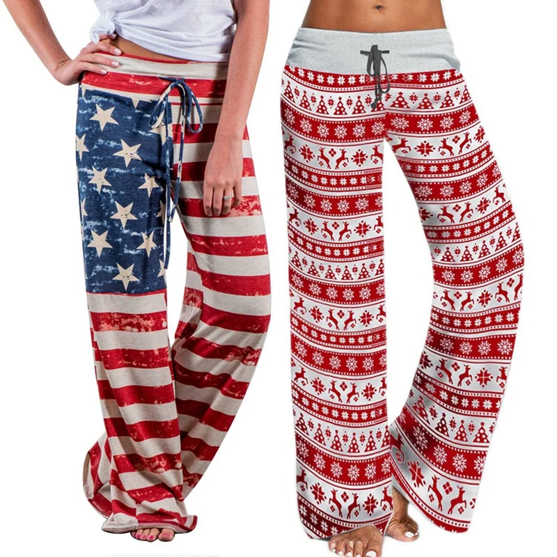 

Женские штаны для йоги с широкими штанинами и высокой талией, 2 шт.