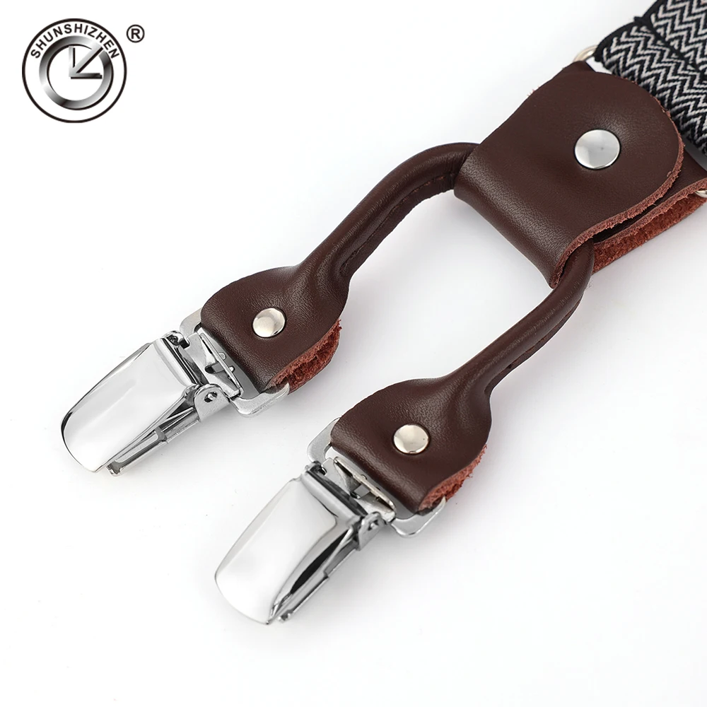 Топ Для мужчин подтяжки продажи эластичный из натуральной кожи коричневого