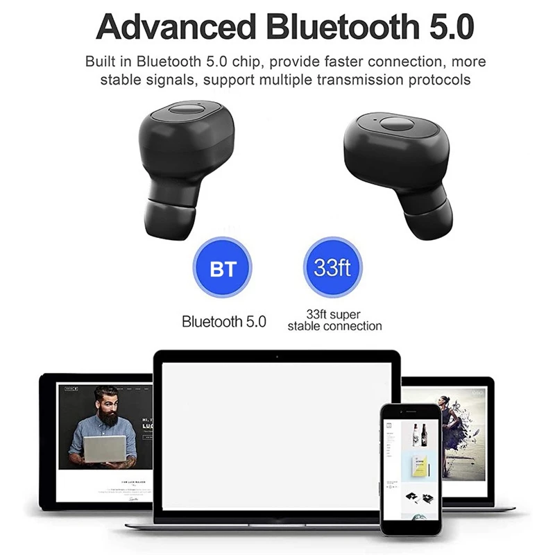 

TWS Bluetooth 5.0 Wireless Headphones 3D Stereo Noise Reduction In Ear Earphones Sport Earbud for Samsung Huawei iPhone Xiaomi
