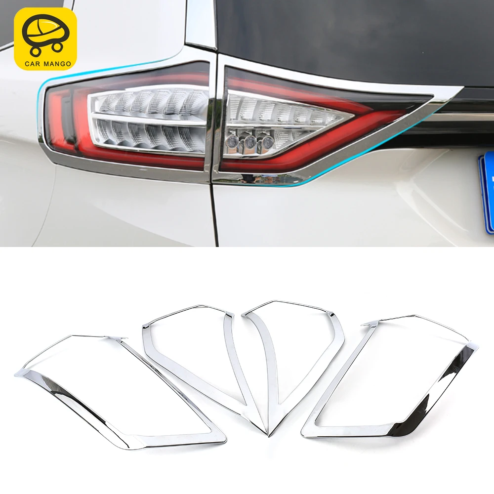 CarMango Car Accessories Front Fog Light Rear Lamp Headlight Chrome Trim Sticker Cover Frame Decoration for Ford Edge 2015-2019