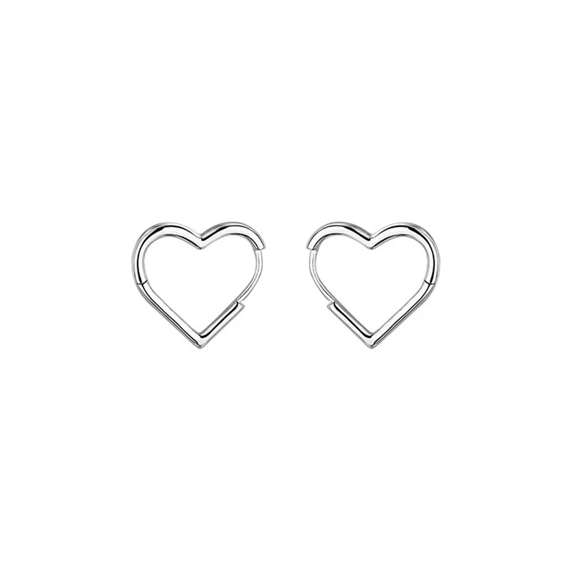 

Simple Cute Sweet Heart Buckle Stud Earrings Fashion for Women Heart-shaped Circle Piercing Earrings Jewelry