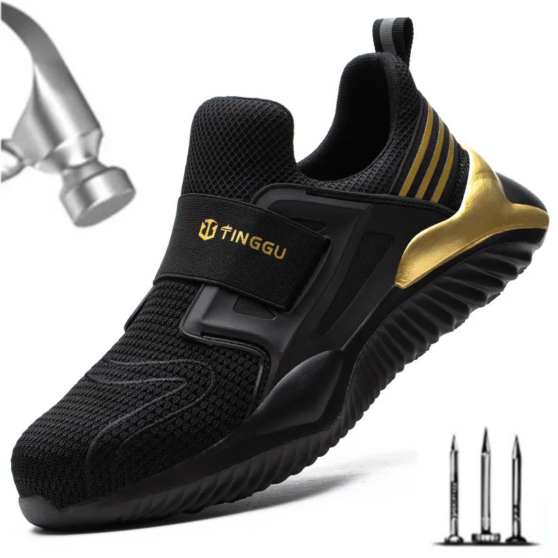 

New Work Boots Safety Steel Toe Shoes Men Work Sneakers Puncture Proof Boots Safety Shoes Men Industrial Shoes Security Boots
