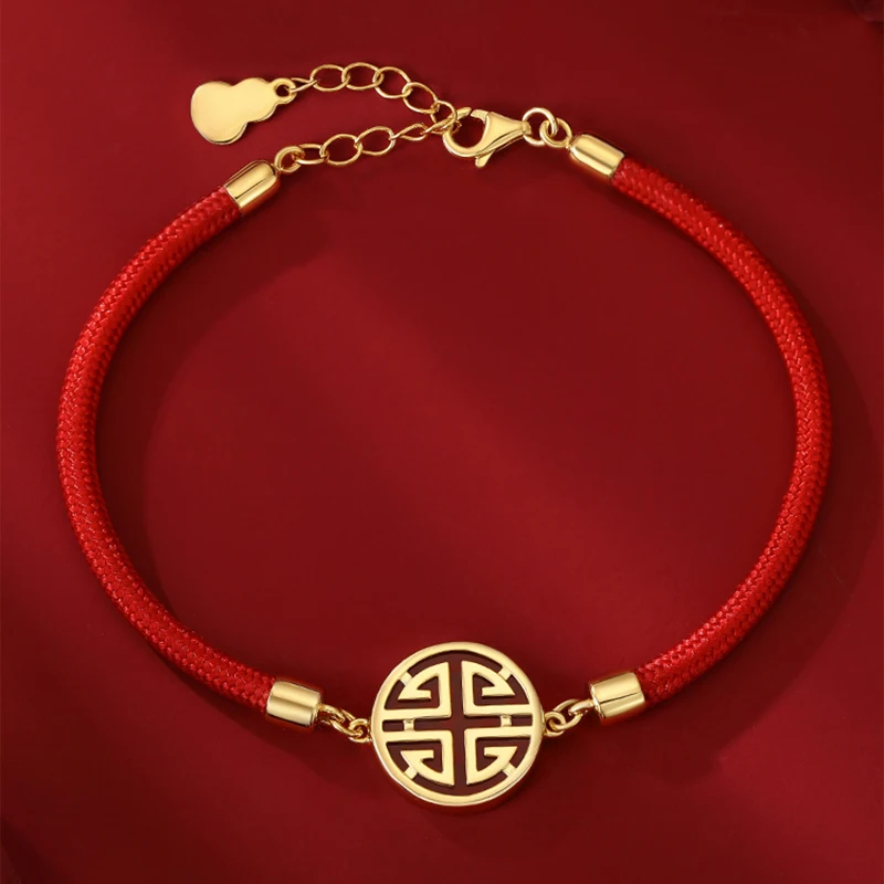 

Новинка 2021, браслет ручной работы с благословением, плетеный браслет из красной веревки, модные трендовые модели парных моделей в китайском...