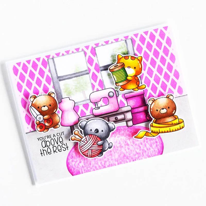 Набор прозрачных штампов Crafty с персонажами и координационными штампами кот