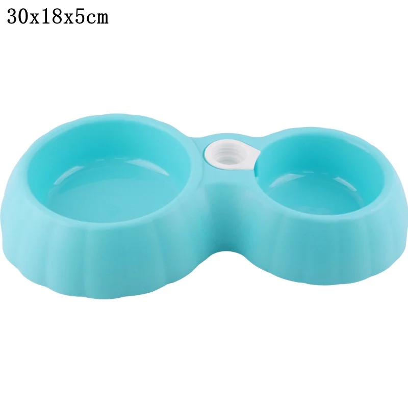 blue ordinary Миска для собак из нержавеющей стали, двойные миски для домашних животных, кормушка для собак, щенков, кошек, миски для кормления, защита от брызг - Цвет: blue ordinary