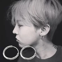 quan zhilong wu yifan the same ring mens glossy earrings simple circle fashion street hip hop earrings earrings