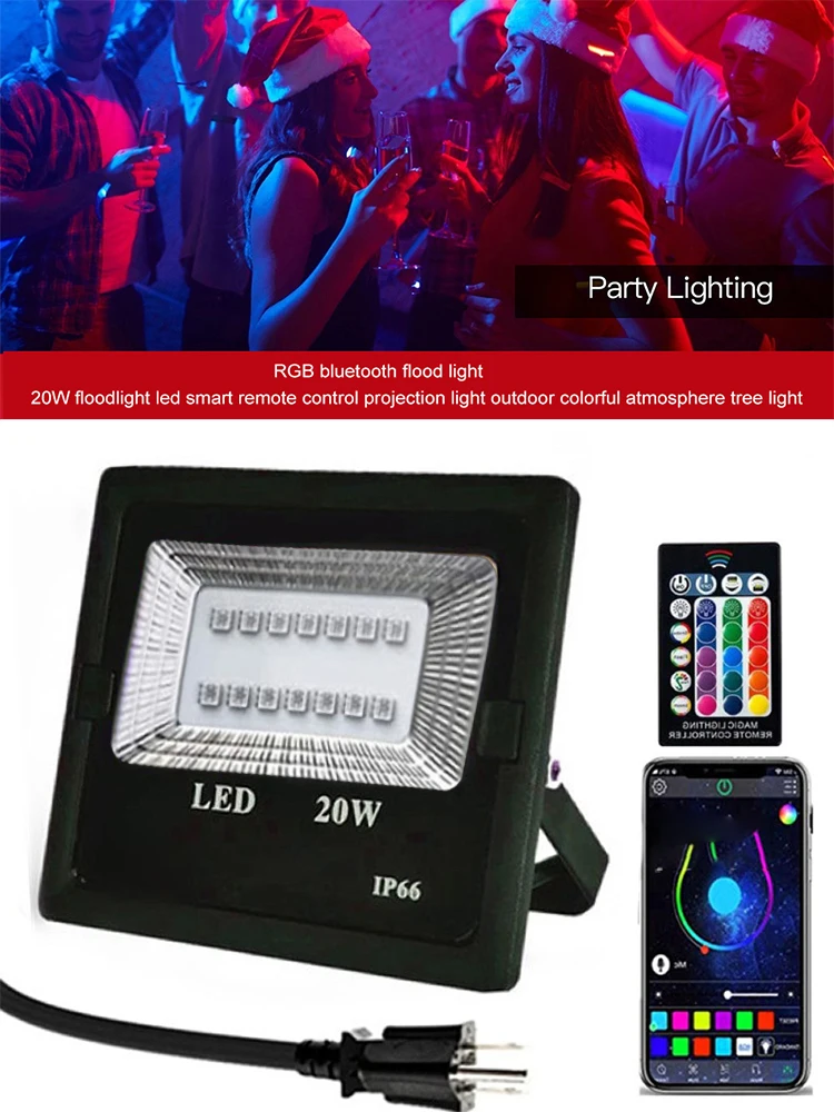 

Projection Lamp 20w 16 Million LED Colors Changing with Remote Controller RGB Bluetooth APP Control Waterproof Atmosphere Light