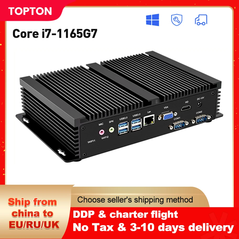 Новый промышленный мини-ПК 11 поколения Intel i7 1165G7 i5 1135G7 безвентиляторная система