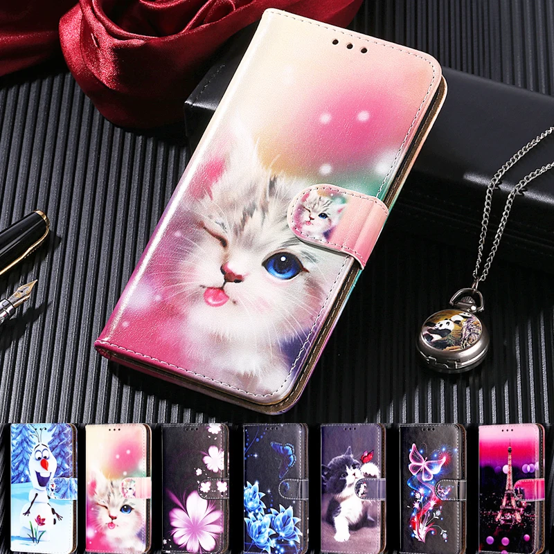 

Чехол для телефона-бумажник для Vivo Y91C Y11 Y12 Y15 Y17 Y19 Y81 Y83 Y91 C Y91i Y93 Y91 Y95 V17 Neo iQOO Neo Noe3, задняя крышка