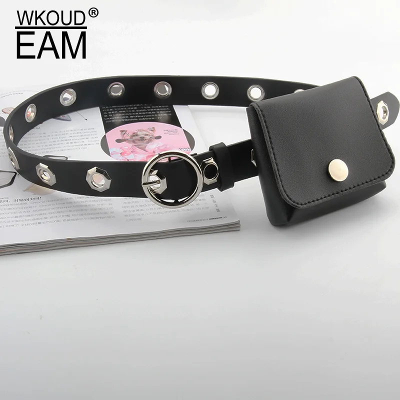 WKOUD EAM 2020 Новинка панк кожаный ремень сумка для женщин Корейская пряжка модные