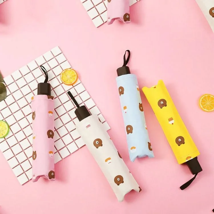 Новый стильный виниловый Зонт с мультяшным медведем Солнцезащитный зонт в