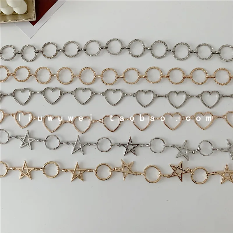 

Love Waist Women's Belt Decorative Fashionable All-Match Metal Chain Korean Style Dress Sweet and Elegant