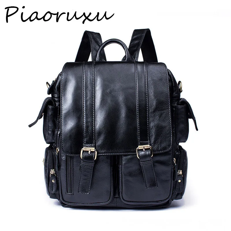 Рюкзак мужской из 100% натуральной кожи для ноутбука школьный коричневый | Багаж и