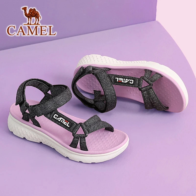 Camel Women's Sandals Women Shoes Summer 4cm Thick-soled Sports Beach All-match Non-slip Outdoor Traveling Ladies Beach Board