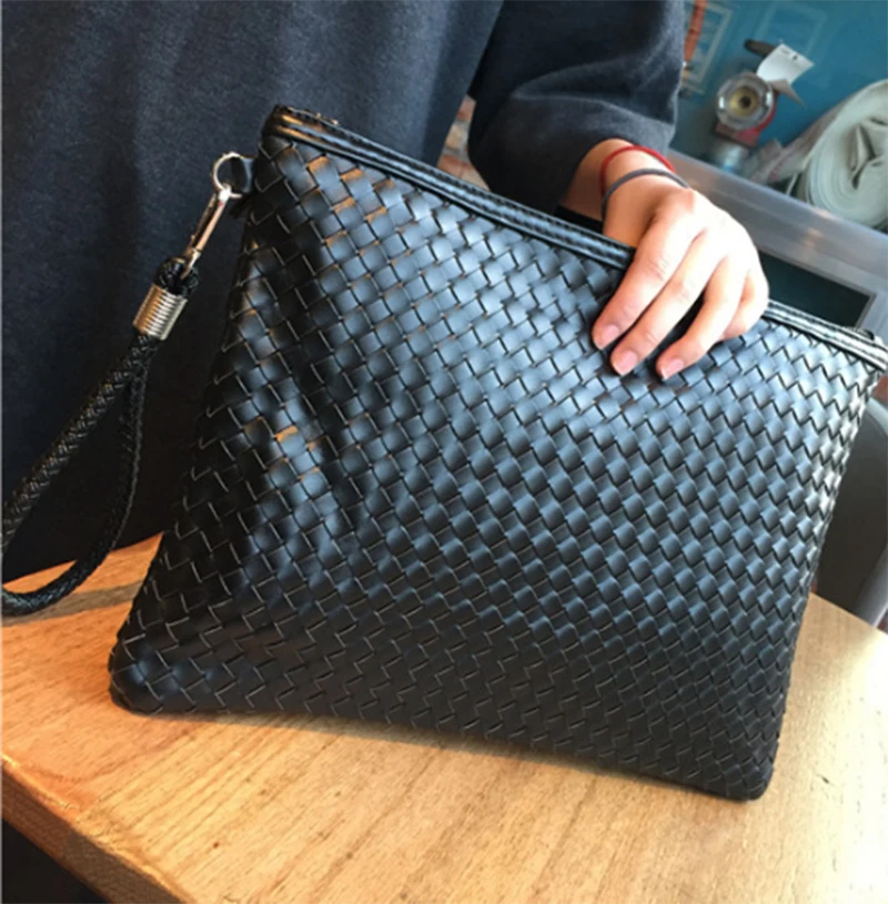 Вязаные сумки-конверты через плечо из искусственной кожи мессенджеры на ремне