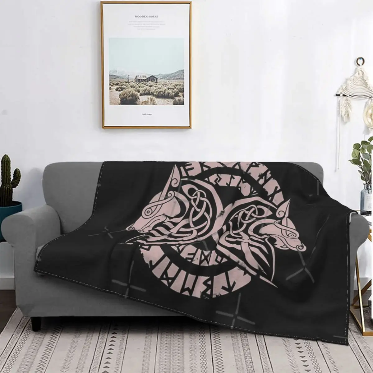 

Manta Round Da de vikingo Wolfs, colcha a cuadros para cama, sofah cama, toalla de playa, manta de пикник, colcha para cama