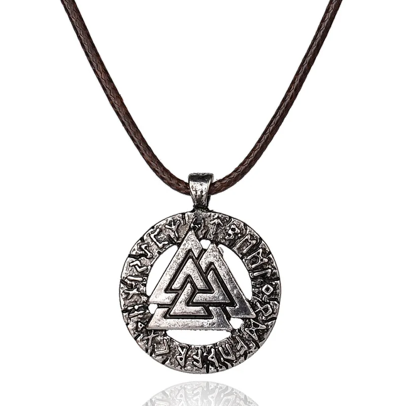 

Geometric Viking Fashion Vintage Valknut Scandinavian Pendant Necklace Love Woman Mother Girl Gift Wedding blessing Jewelry