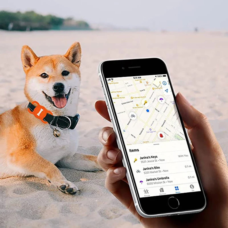 Силиконовый чехол для Apple Airtag защитный ошейник домашних животных с защитой от