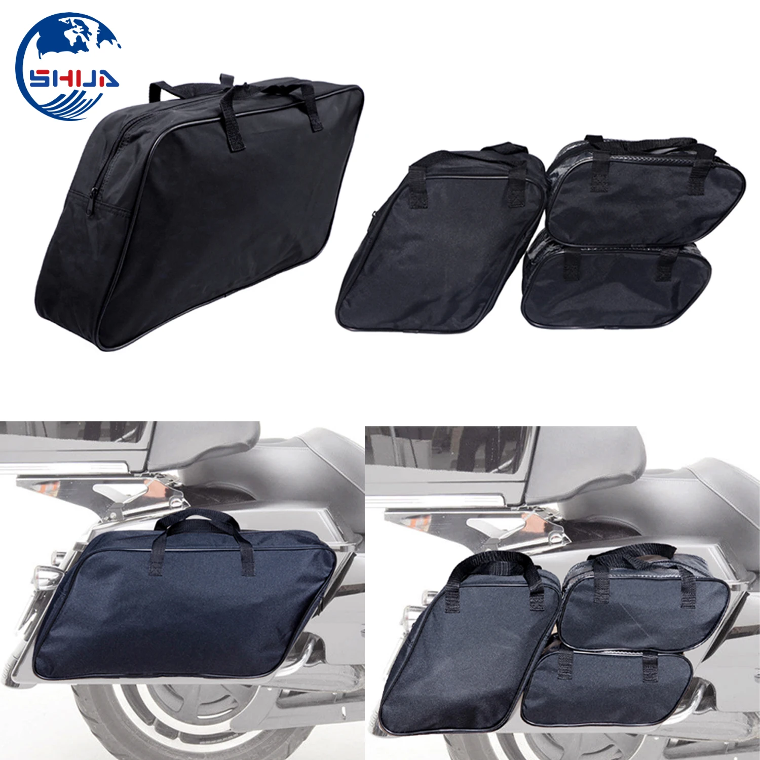 Мотоциклетная черная седельная сумка для путешествий Paks подкладка багажа 4