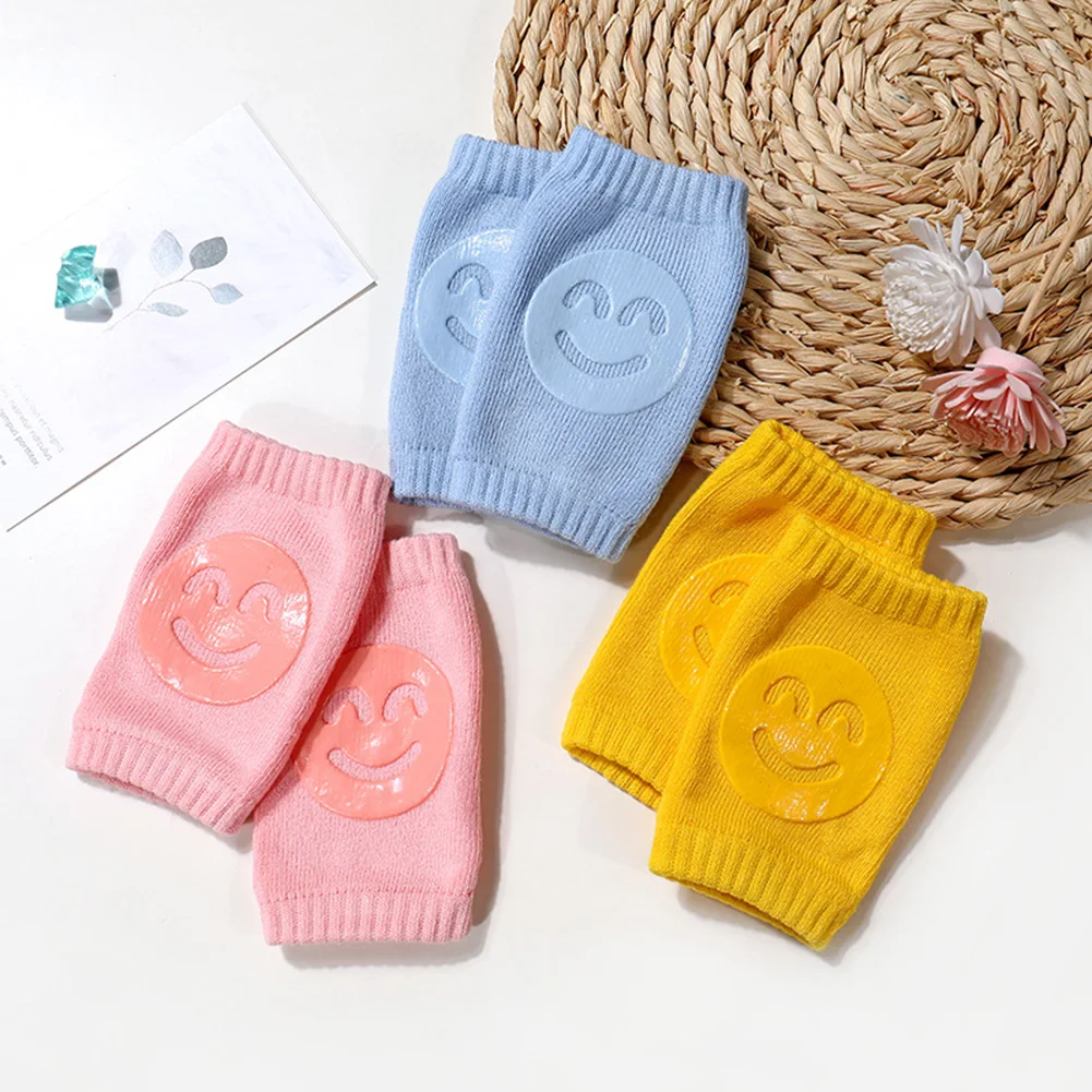 Accesorios de seguridad para beb&eacute;, coderas antideslizantes para ni&ntilde;o peque&ntilde;o, rodilleras con sonrisa, rodillera protectora, calentador de piernas para ni&ntilde;a y ni&ntilde;o-4