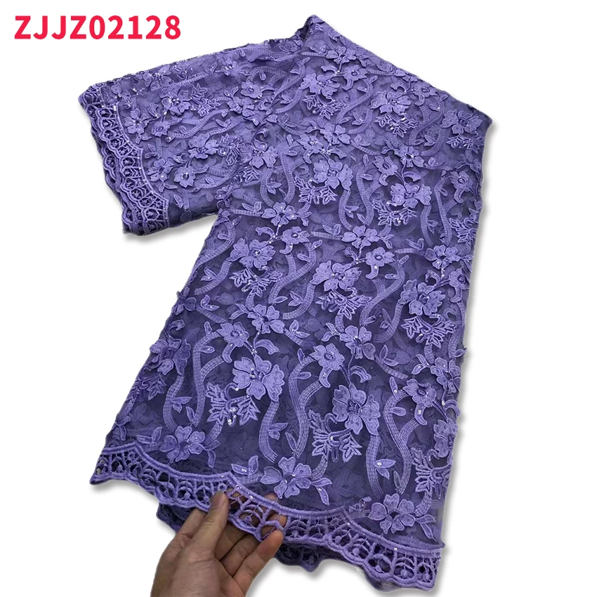

New Design African Ankara Tulle Fabric Nigerian Net Lace Cloth Eco-Friendly Women Sewing Clothes ZJJZ02128 A