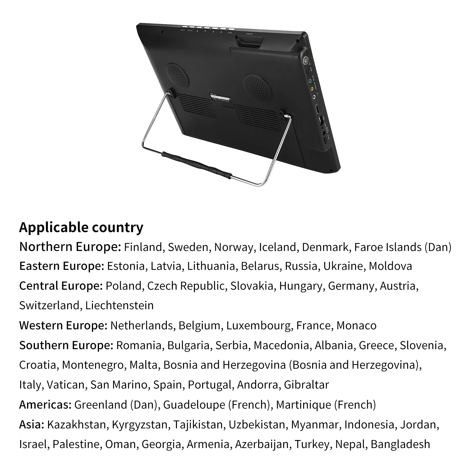 Портативный ТВ мини автомобиль 14 дюймов Экран телевидения цифрового Высокое