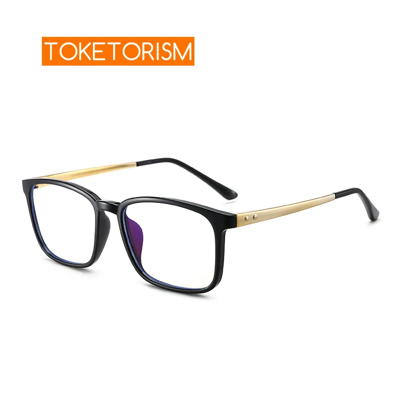 

Toketorism Rectangle Frame Anti Blue Light Glasses tr90 Ultra Light Eyeglasses for Computer Work