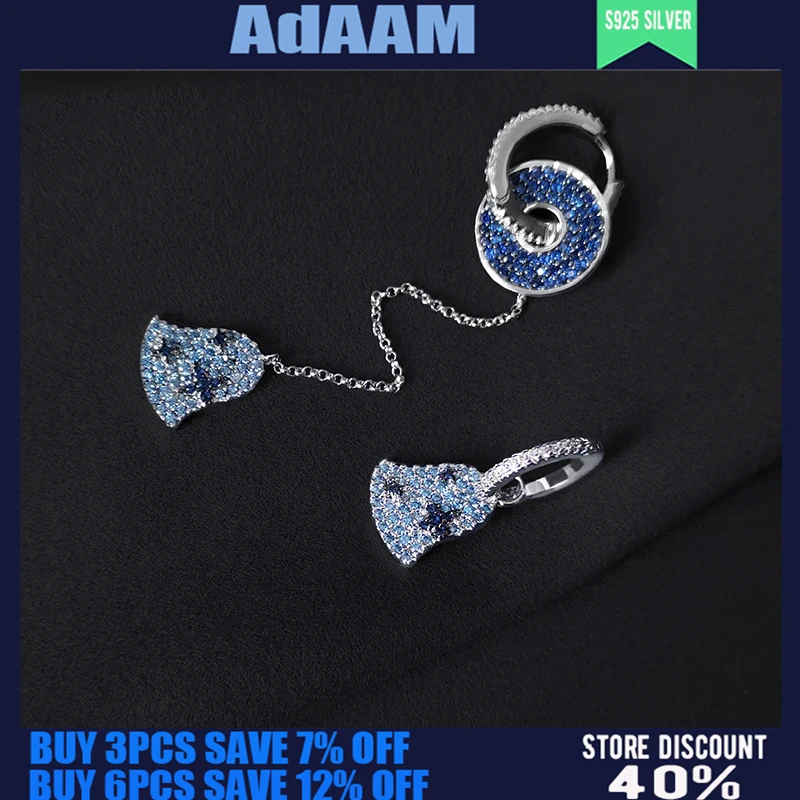 

S925 Sterling Silver Blue Wind Chime Earrings Earrings Female Fashion Personality Single Earrings French Jewelry Party Gift