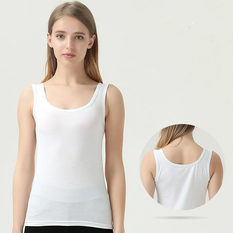 Women Summer Tank Tops U Neck Sleeveless Vest Camisole Solid Slim Breathable Bottoming T Shirt Casual Fitness Short Singlets