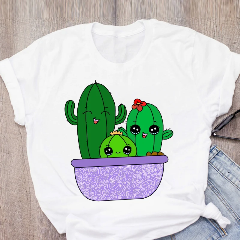 

Women T-shirts This Cactus Funny Print Summer Cartoon T Shirt Fashion Oversize Tops Casual Short Sleeve Shirt Female Touch Tee