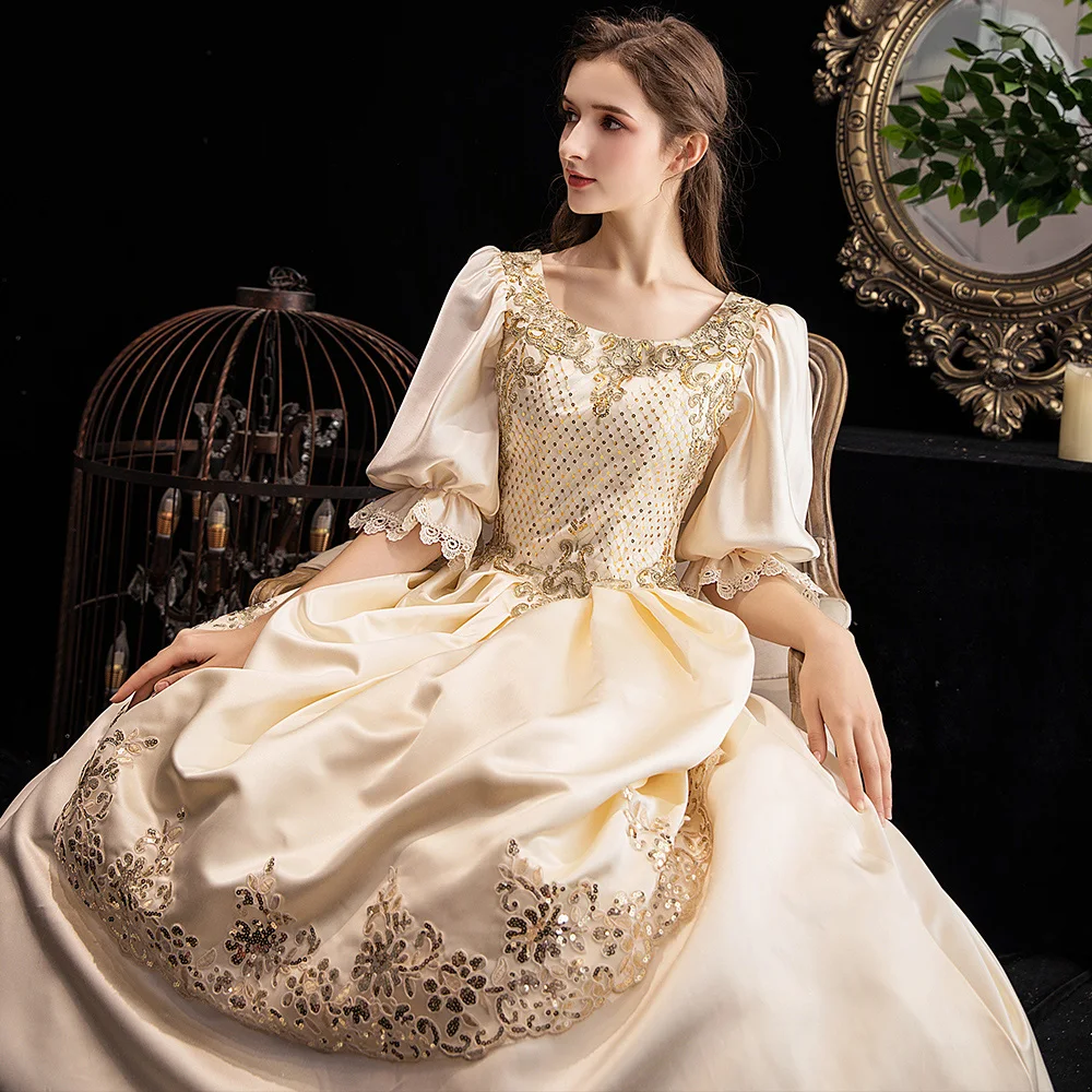 

White Rococo Costume Party Masquerade Dress Theater Stage Costume For Women Victorian Dress 18th Century Dress