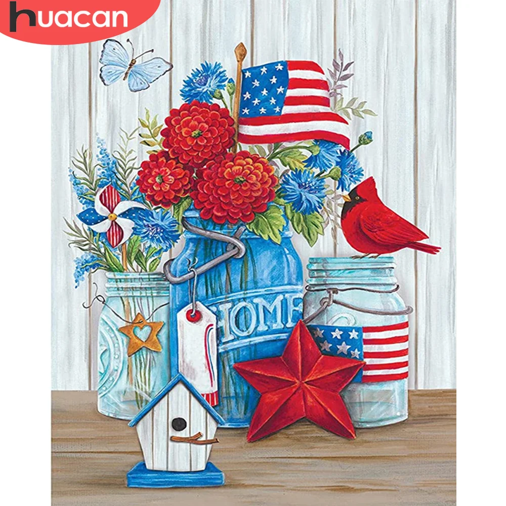 

HUACAN DIY живопись по номерам птица цветок рисунок на холсте стены искусства ручная роспись Картина по номерам украшения для дома в виде животн...