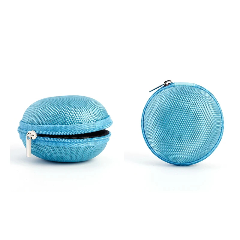 Цветная портативная круглая сумка для хранения наушников на молнии жесткий