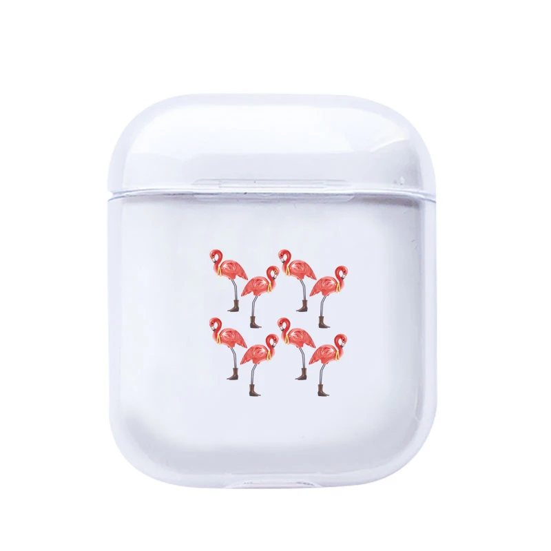 I200451 Прозрачный чехол для Apple Airpods 1/2 с милым мультяшным фламинго, прозрачный мягкий Роскошный чехол для наушников Airpods, чехол s - Цвет: I200451