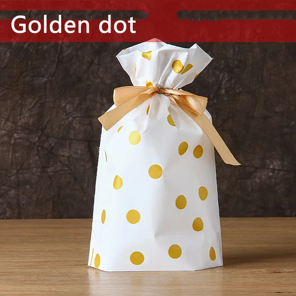 Gold Point 5/10 шт с рождеством, олень, медведь, печать, конфеты, сумки Dragee, сумка на шнурке, подарочные сумки для детей, новинка - Цвет: Gold Point