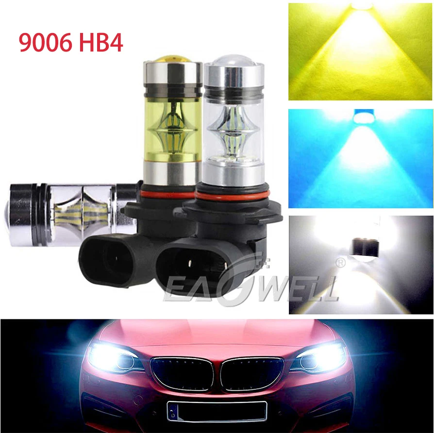 2 шт. HB4 9006 противотуманный светильник s светодиодный 20SMD 1000LM синий белый желтый