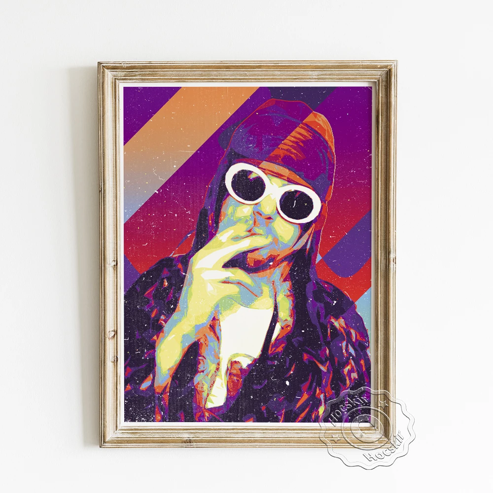 

Rock Musician Kurt Cobain Art Prints Poster, Seattle Sound Lover Wall Pictuer, Alternative Rock Singer Fans Collection Wall Art